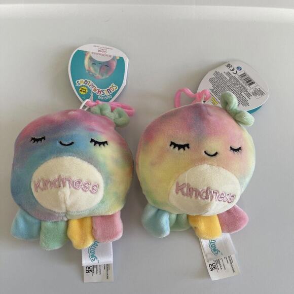 NEW 3.5” “Opal The Octopus” Kellytoy Squishmallow Keychain / Clip-On - Picture 3 of 3